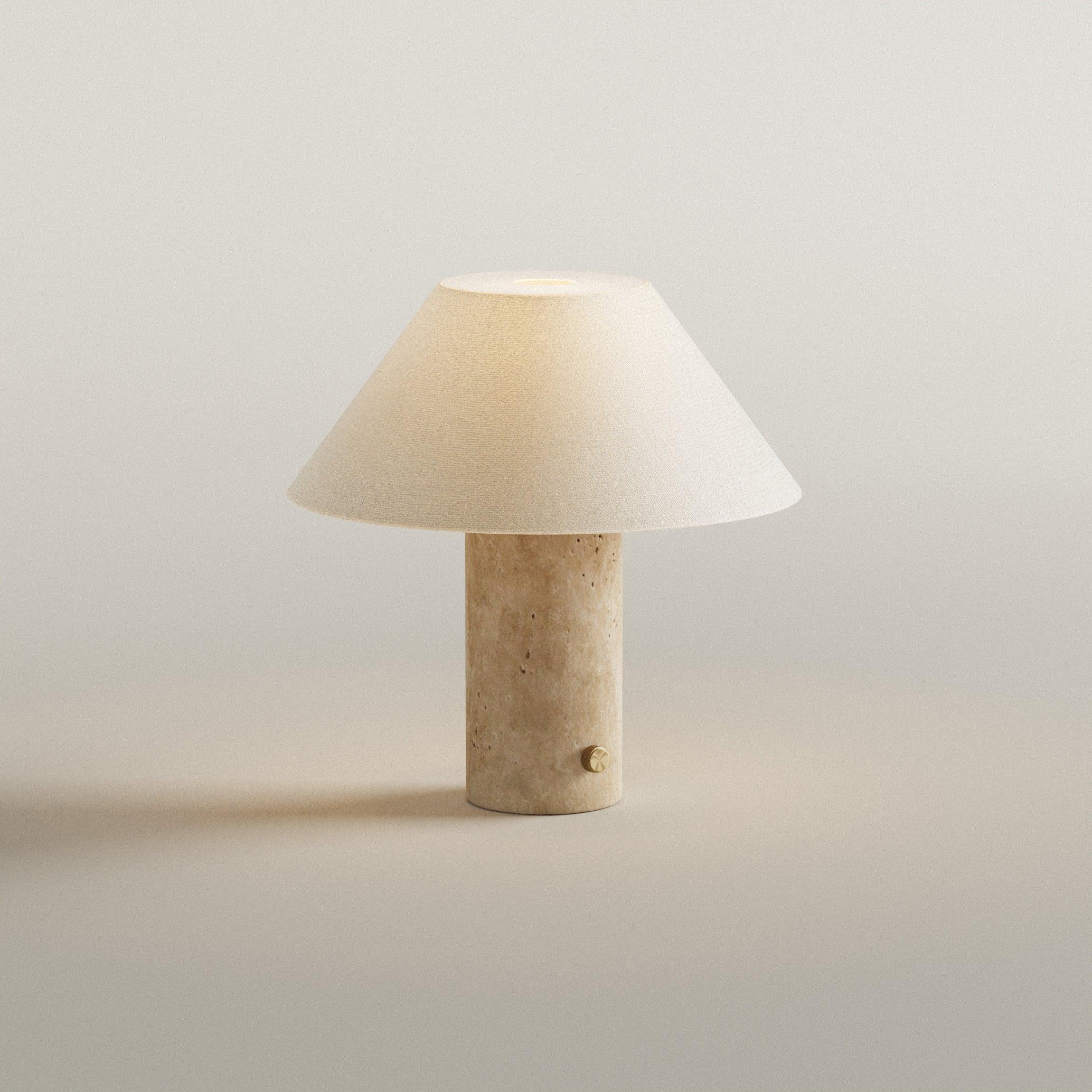 Aya Bordlampe | Travertine & Hør - Blossholm