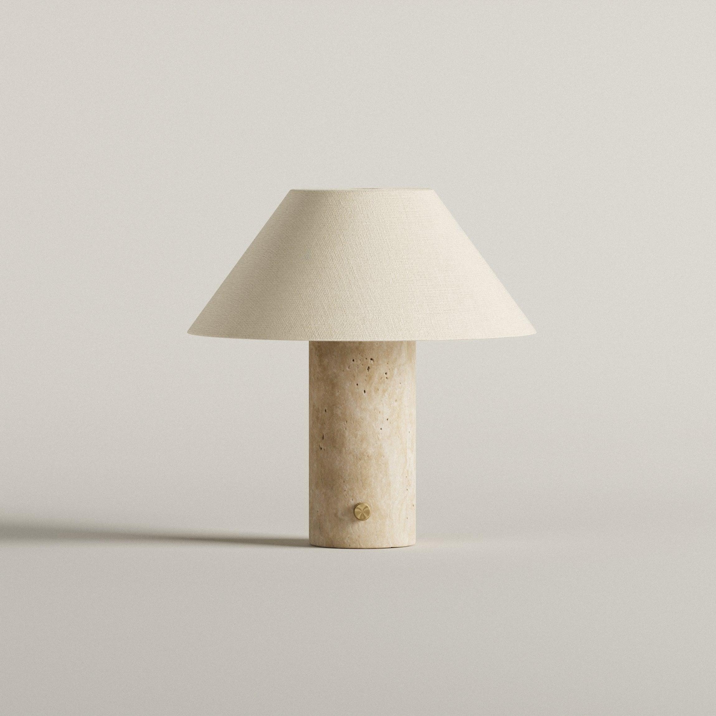 Aya Bordlampe | Travertine & Hør - Blossholm
