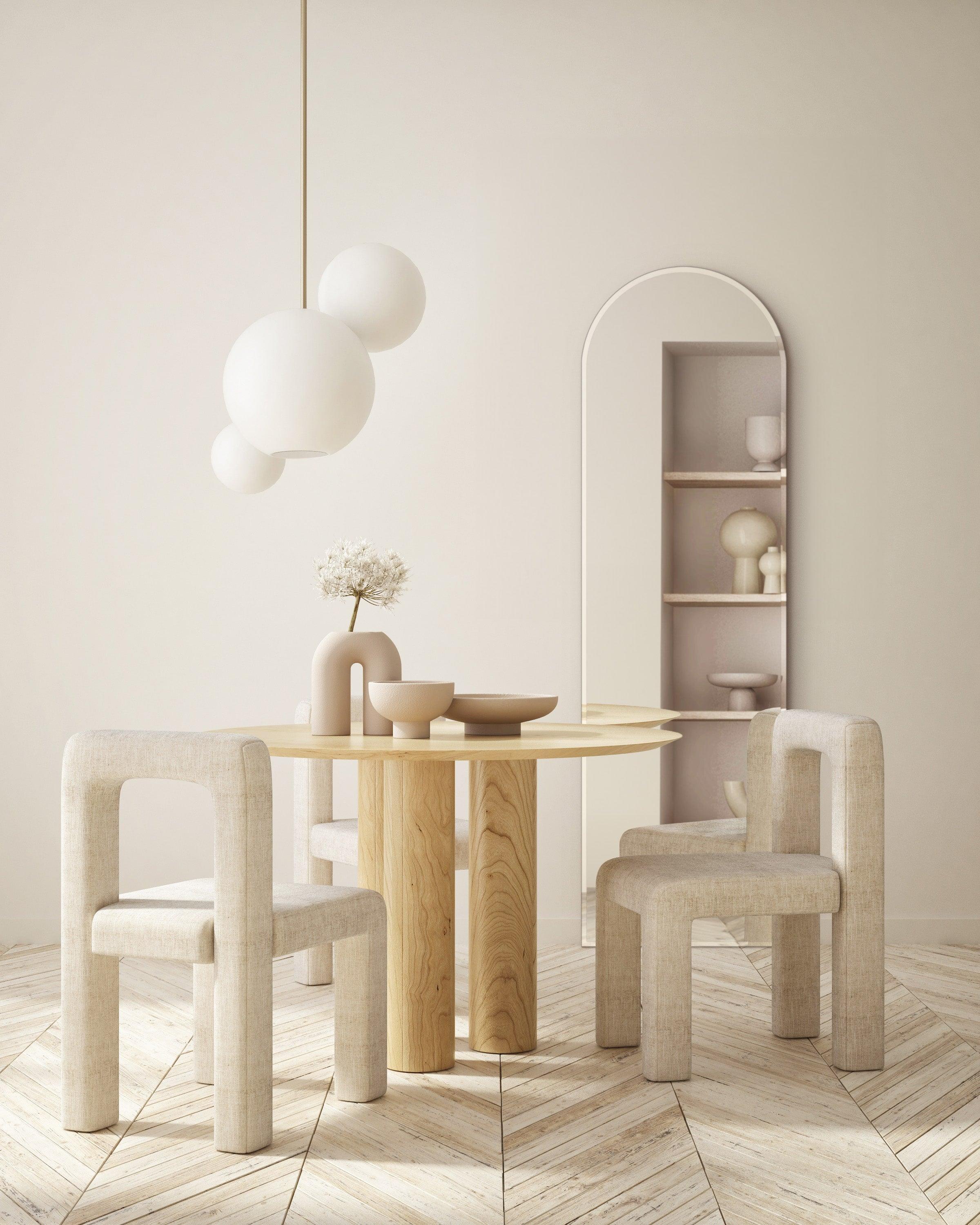 Arko mirror No. 2 placeret i spisestuen | 160 x 50 cm. - Blossholm