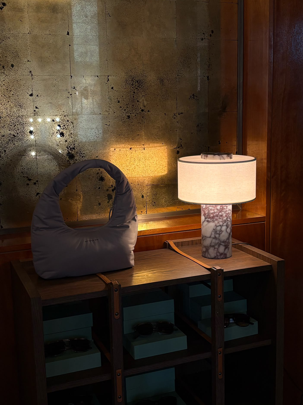 Auríe Large Lamp | Calacatta Viola & Hør | 35 cm