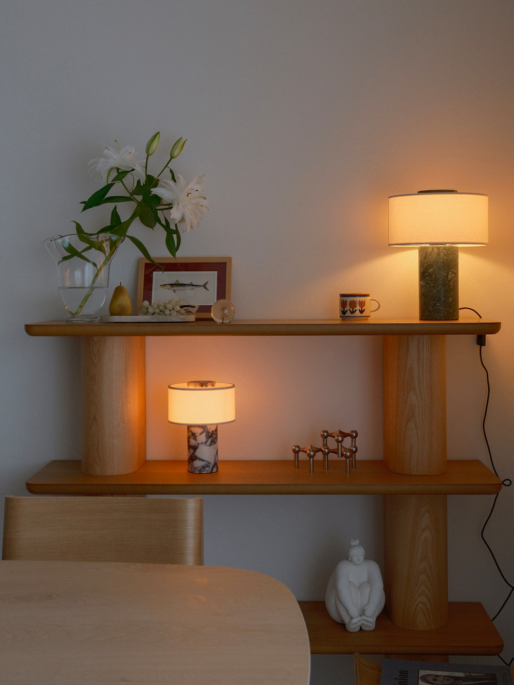 Auríe Large Lamp | Verde Guatemala & Hør | 35 cm