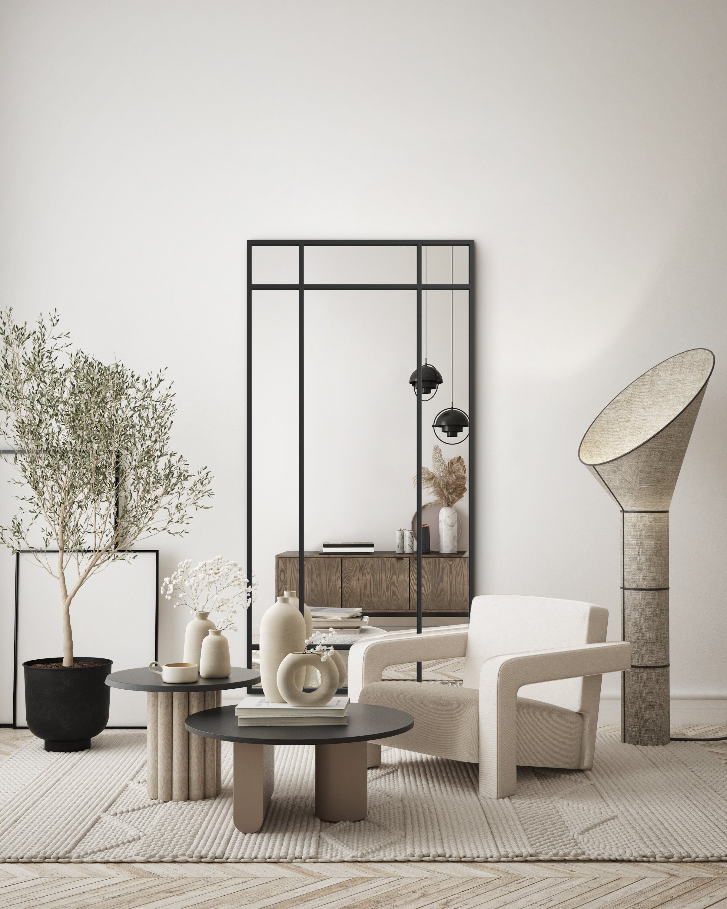 Industrial Mirror No. 3 | Spejl med ramme i jern | 220x110 cm - Blossholm