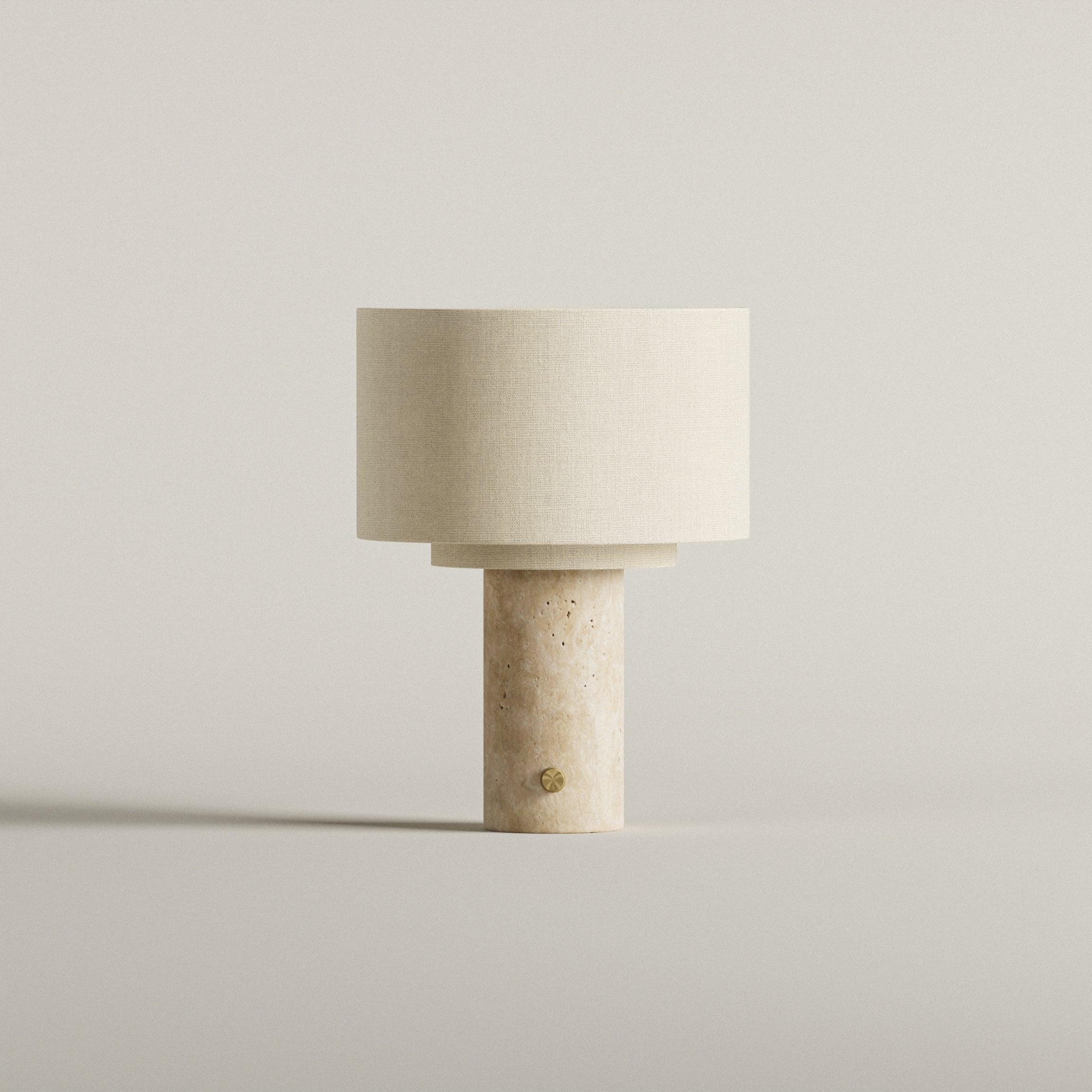 Eve Bordlampe | Travertine & Hør - Blossholm