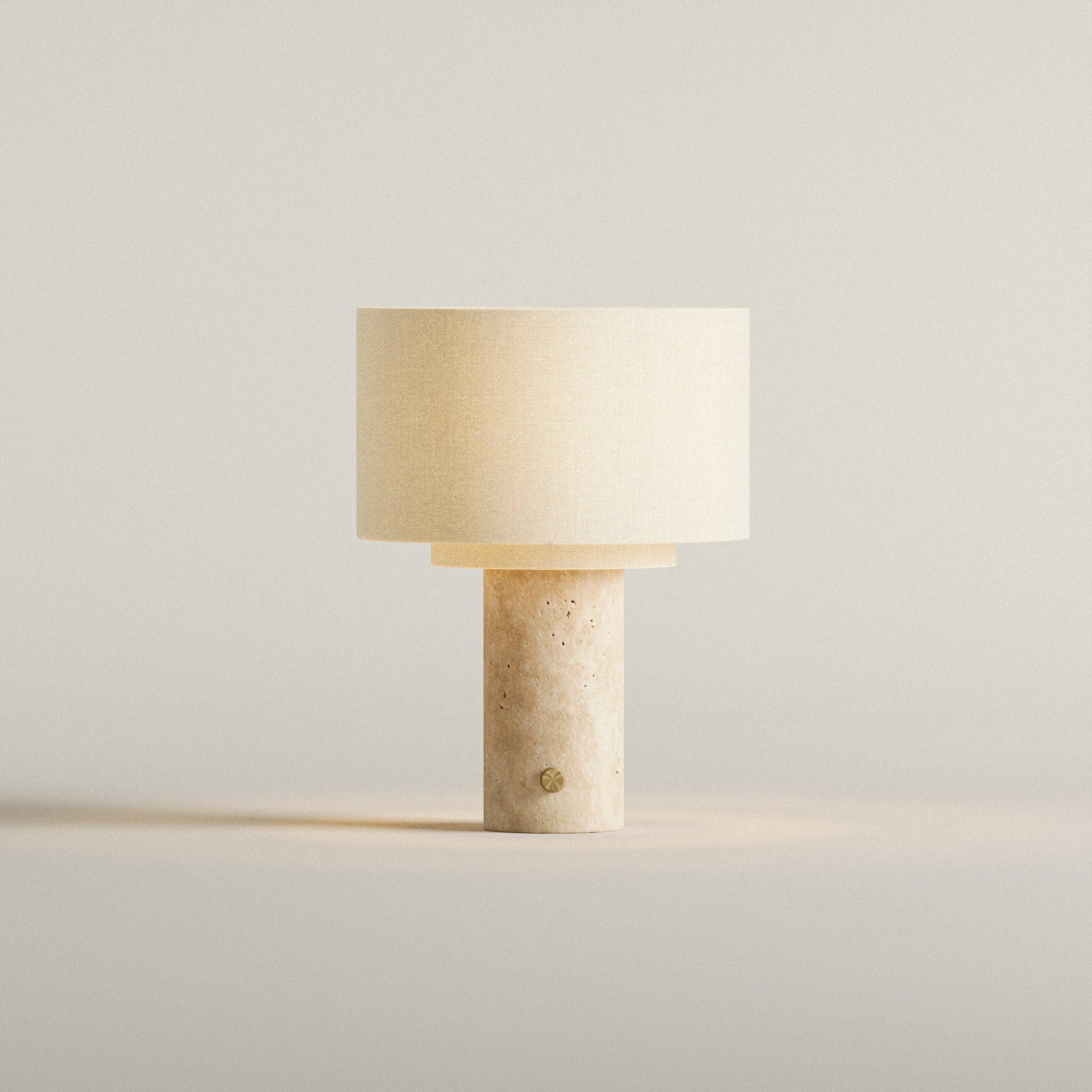 Eve Bordlampe | Travertine & Hør - Blossholm