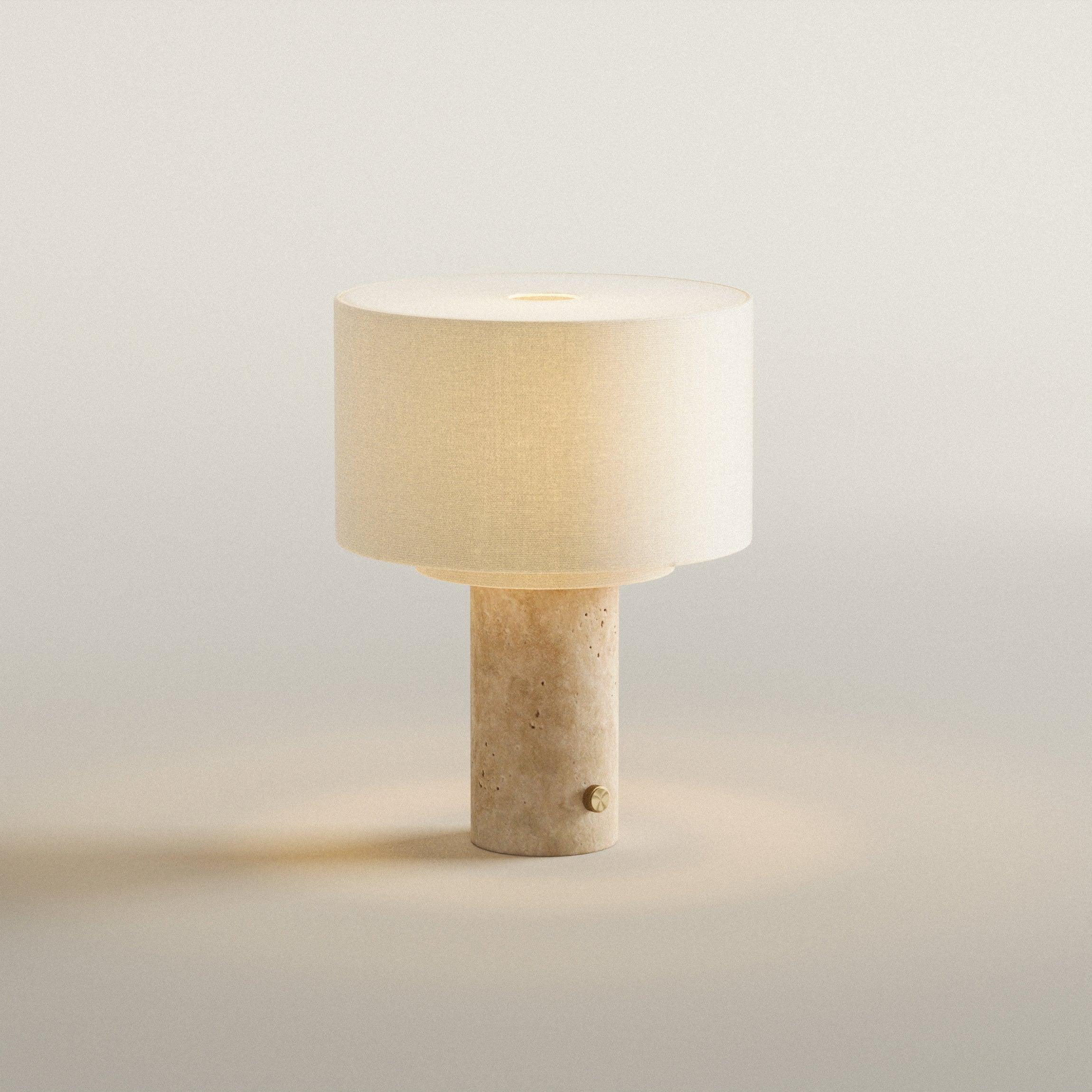 Eve Bordlampe | Travertine & Hør - Blossholm