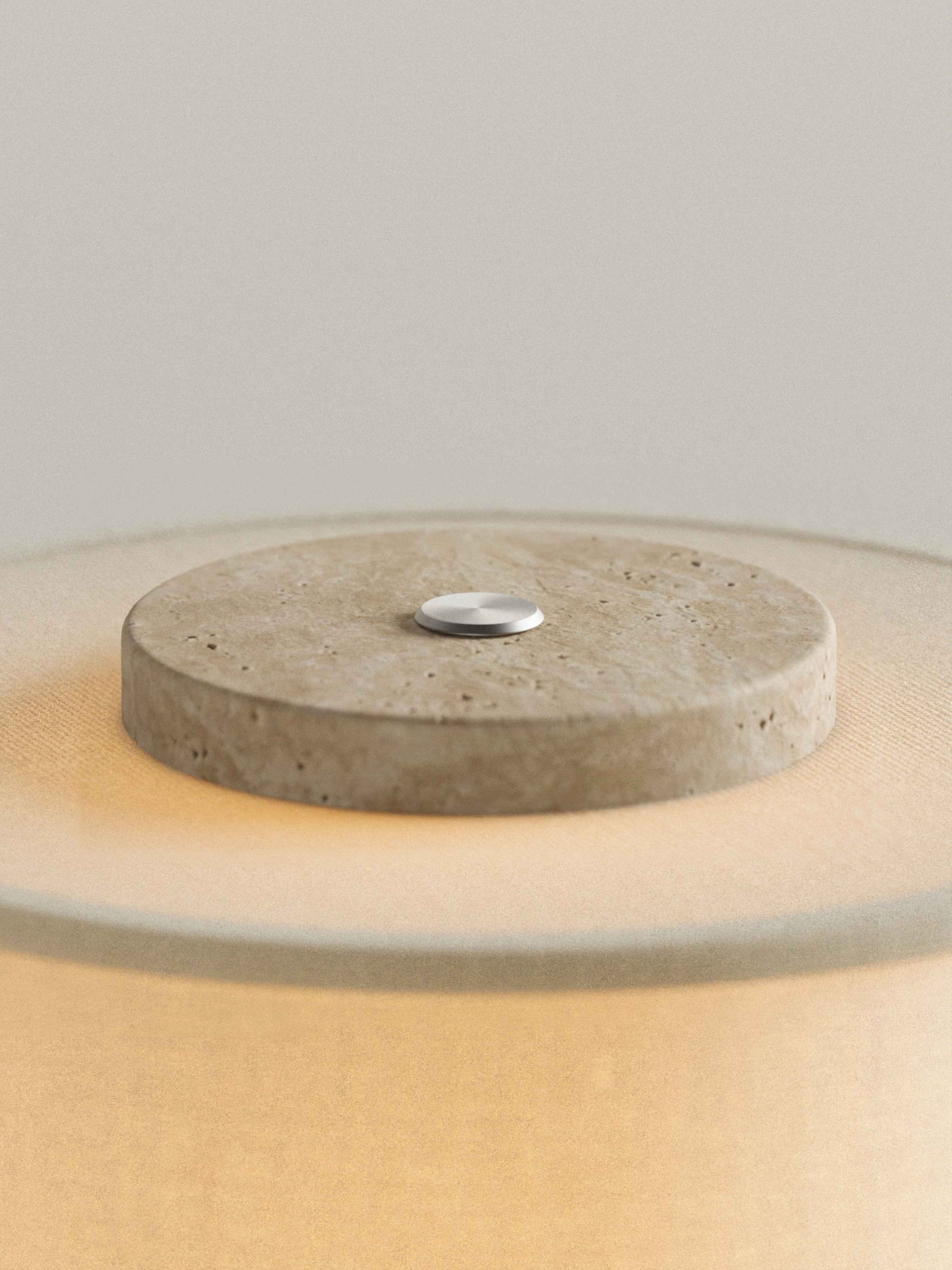 Auríe Portable Lamp | Travertin & Hør | 25 cm