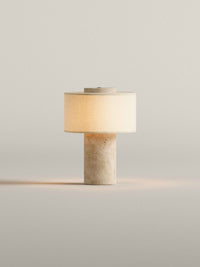 Auríe Portable Lamp | Travertin & Hør | 25 cm