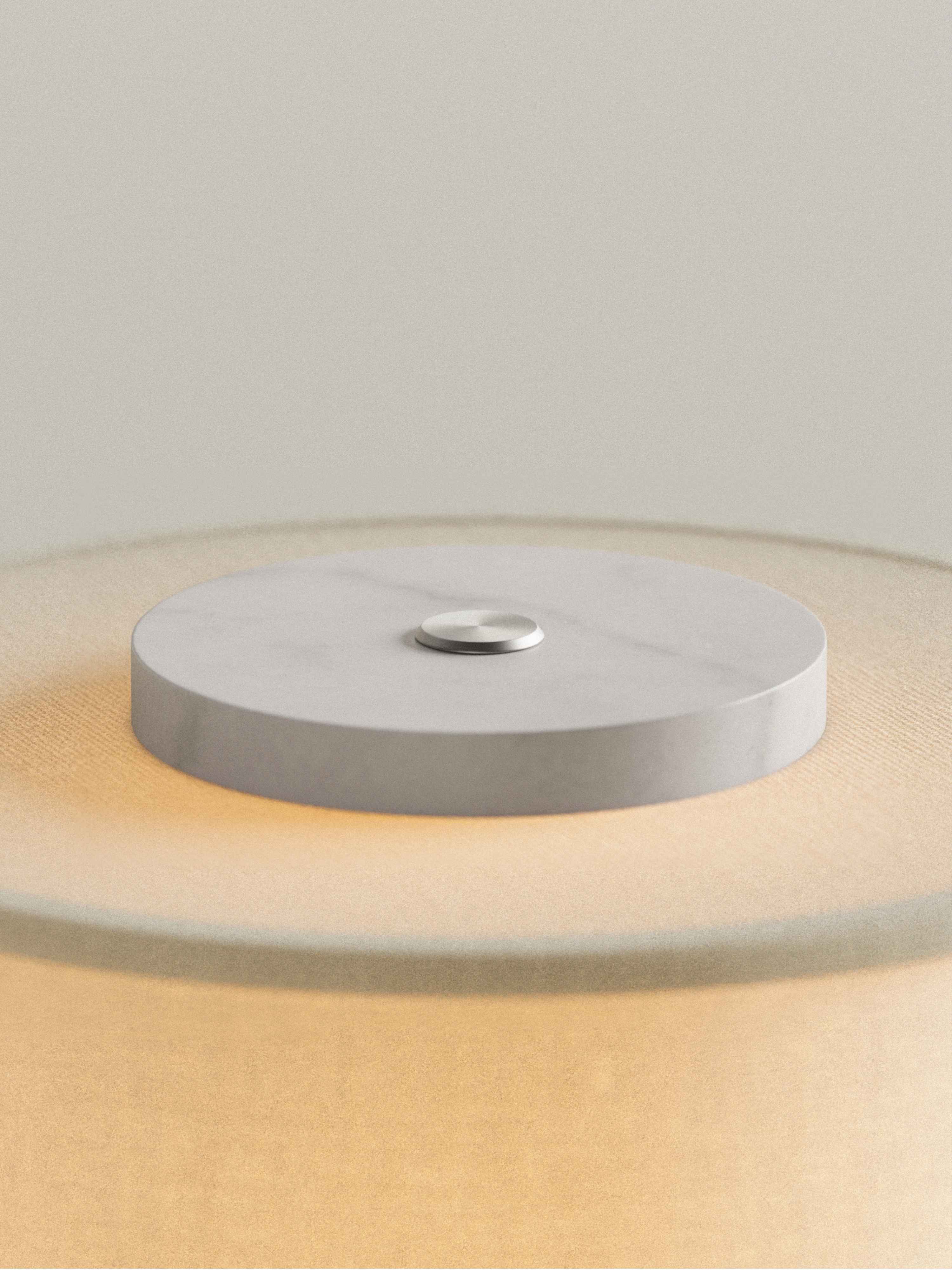 Auríe Portable Lamp | Hvid Marmor & Hør | 25 cm