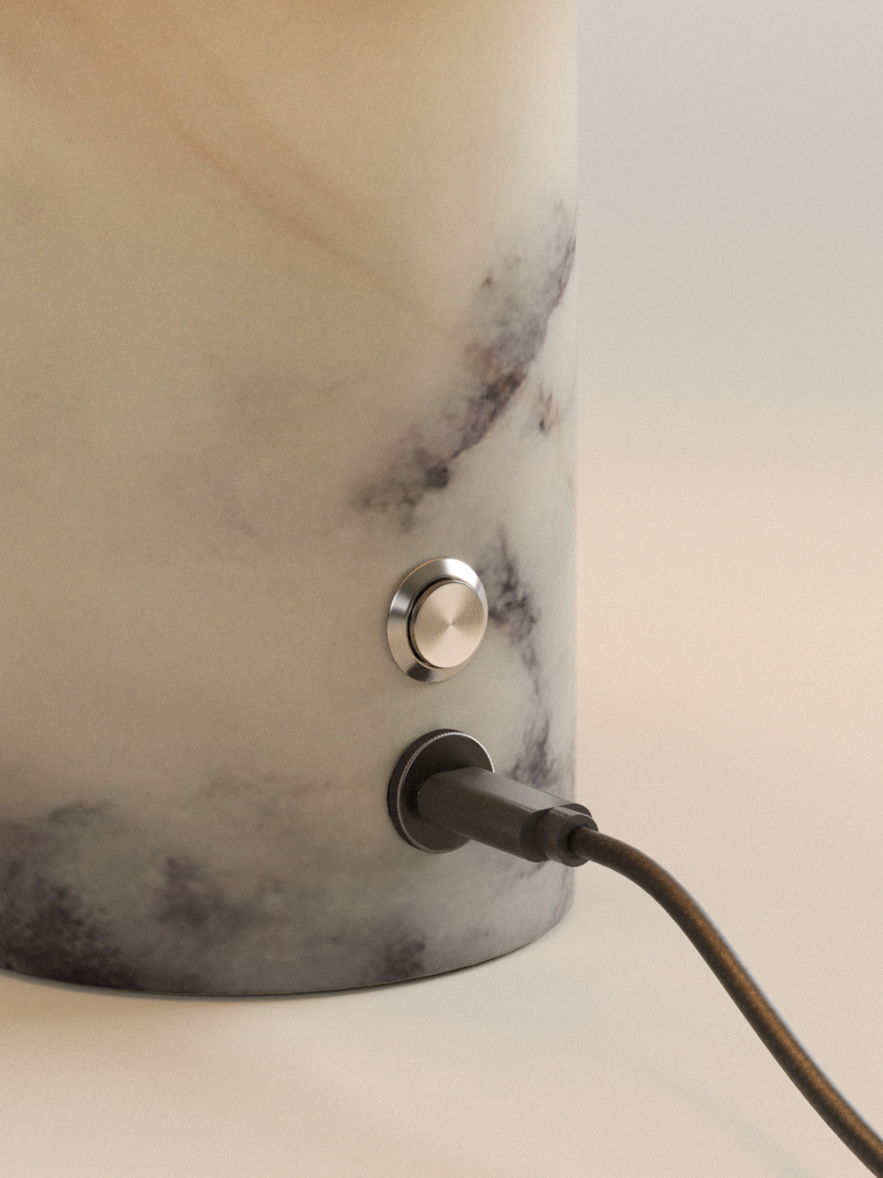 Auríe Portable Lamp | Calacatta Viola Marmor & Hør | 25 cm