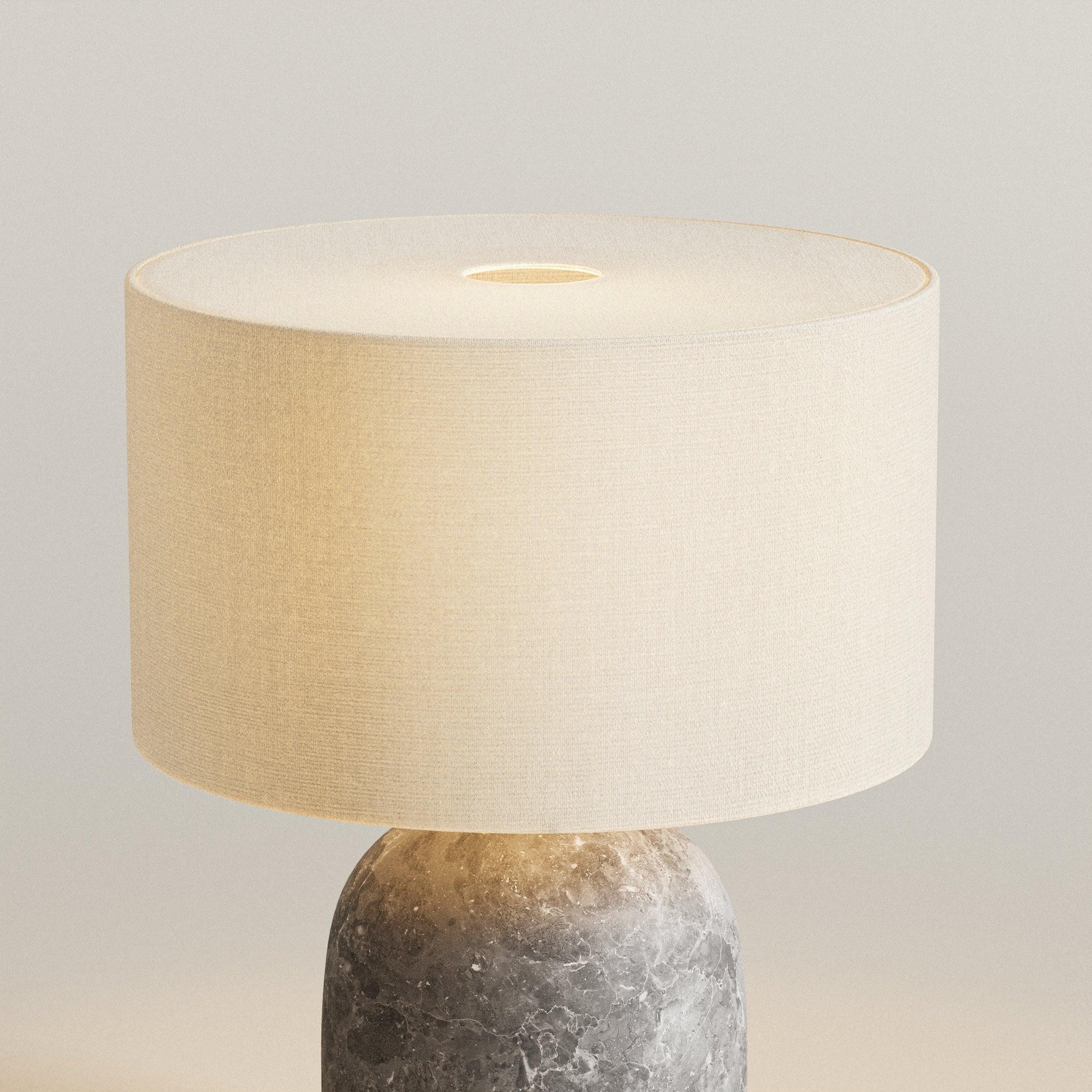 Nora Bordlampe | Grå Marmor & Hør - Blossholm