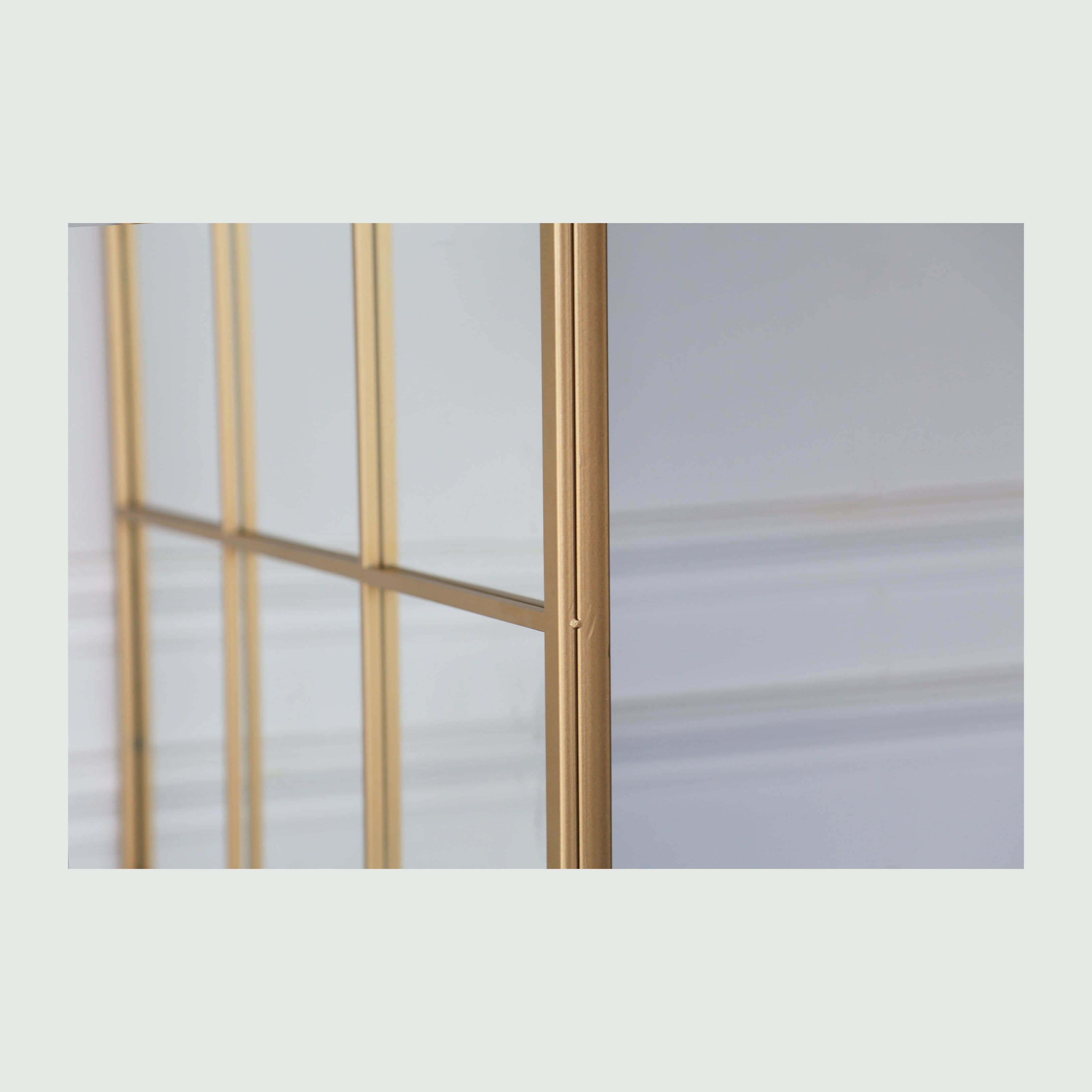 Grid mirror No.3 | Guld spejl med jernramme 180 x 90 cm - Blossholm