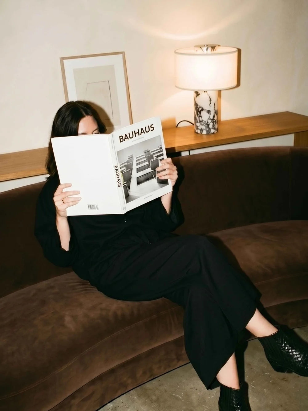 Auríe Large Lamp | Calacatta Viola & Hør | 35 cm