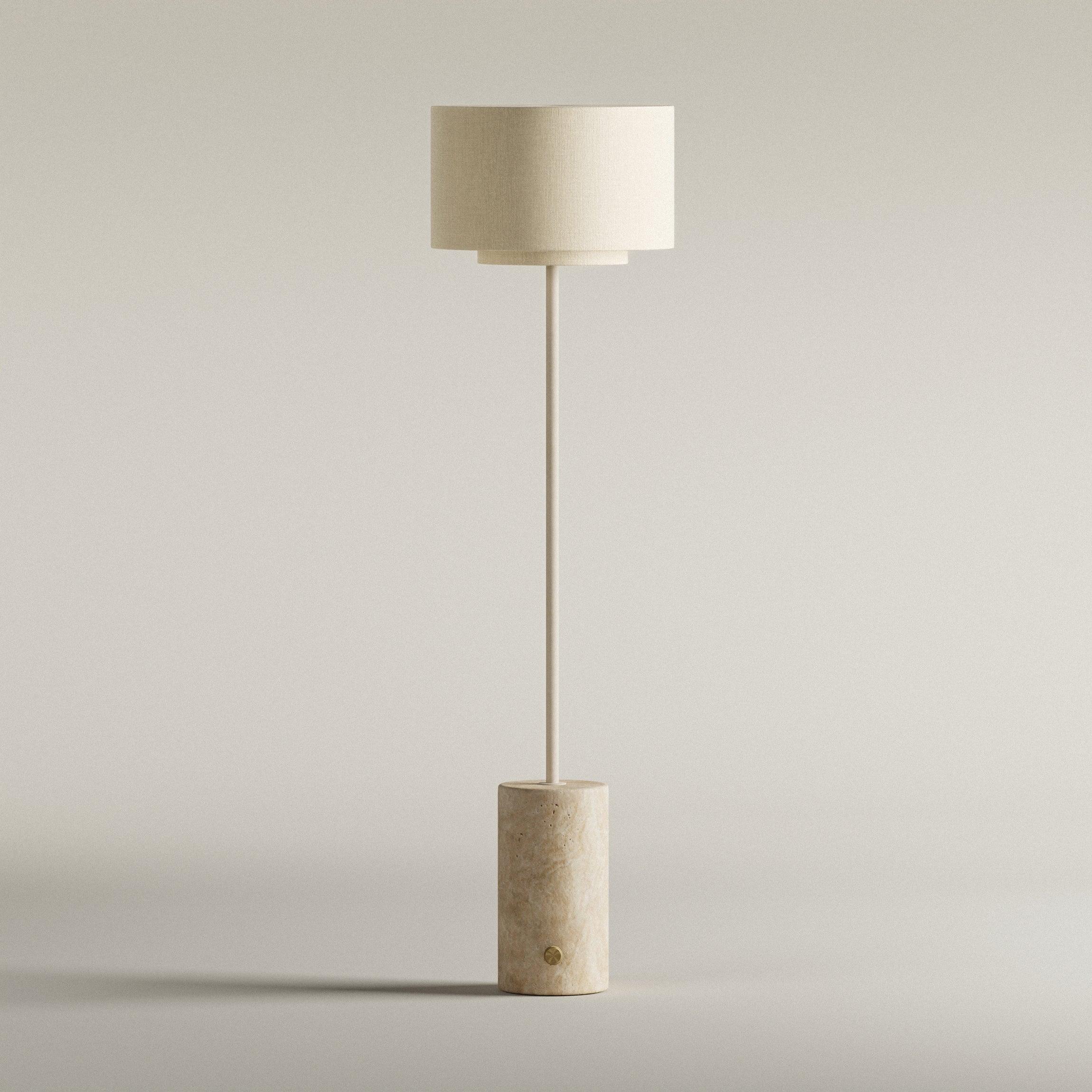 Eve Gulvlampe | Travertine & Hør - Blossholm