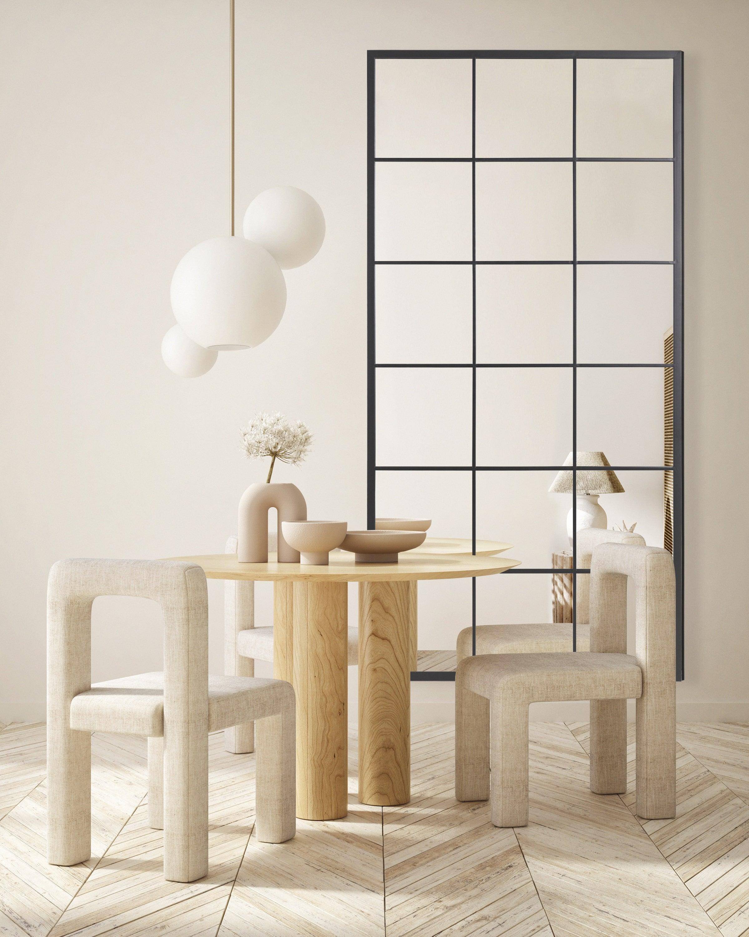 Grid mirror No.2 | Sort spejl med jernramme 200x100 cm - Blossholm