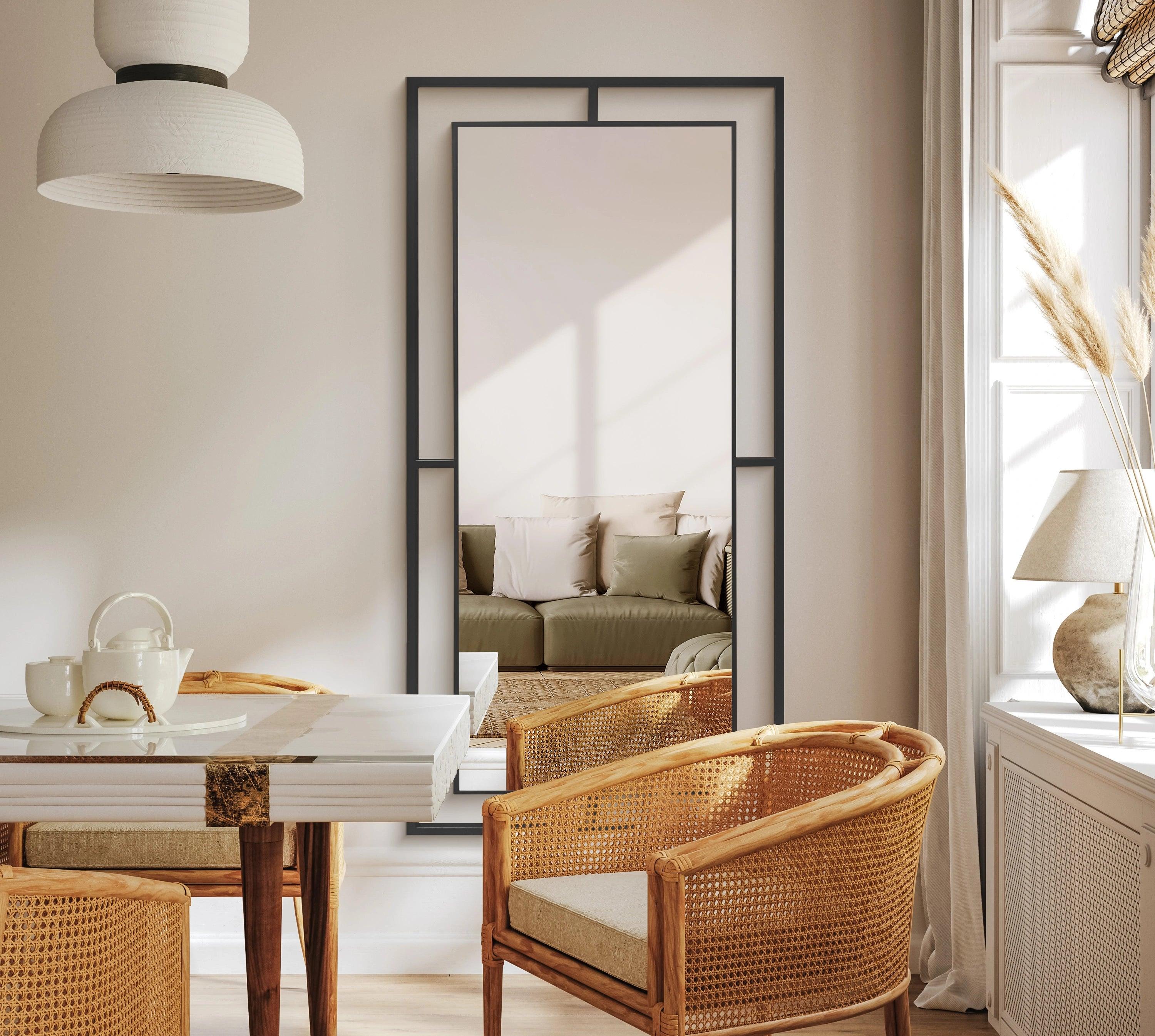 Det smukke Framed Mirror No. 1 | Stort spejl med jernramme | 180 x 80 cm