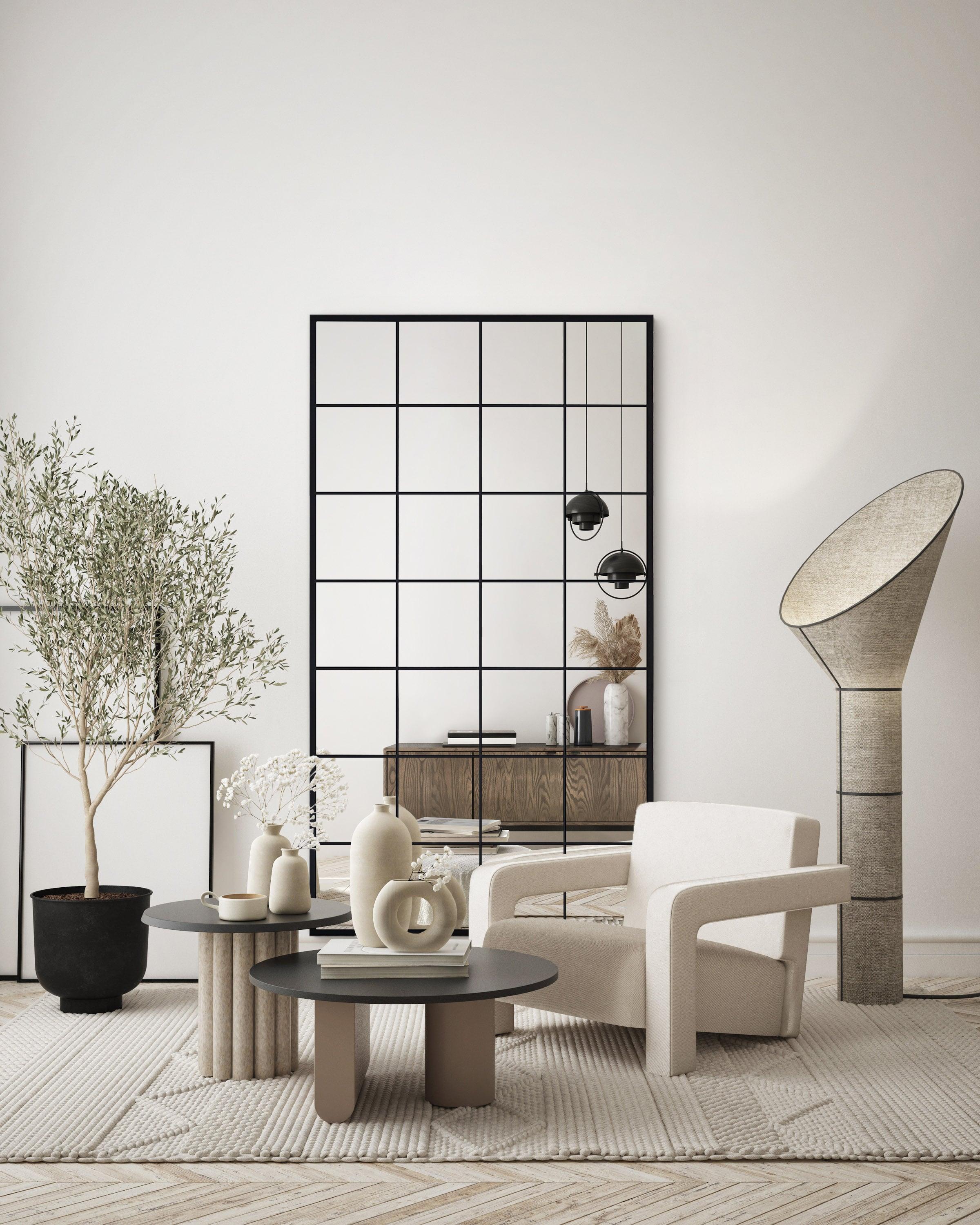 Grid mirror no. 6 fremstår flot i indretningen | 210 x 120 cm