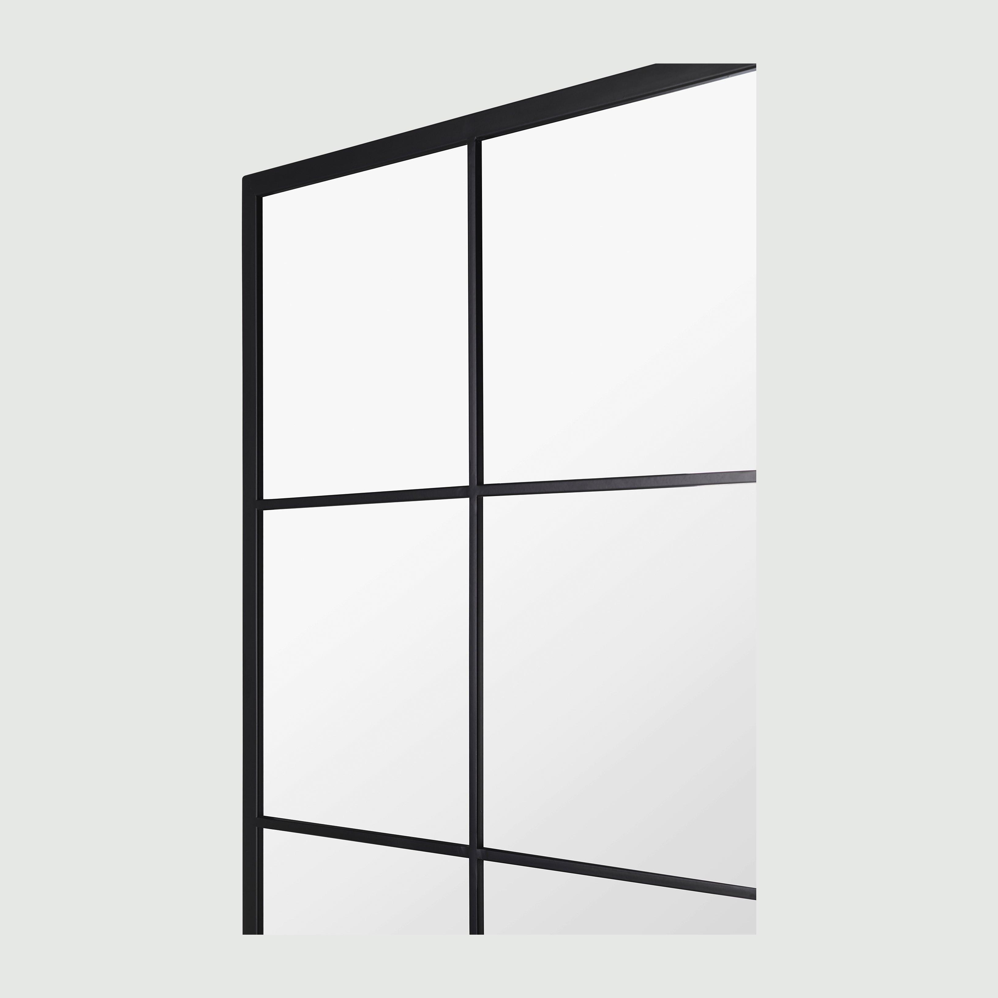 Grid mirror No.2 | Sort spejl med jernramme 200x100 cm - Blossholm