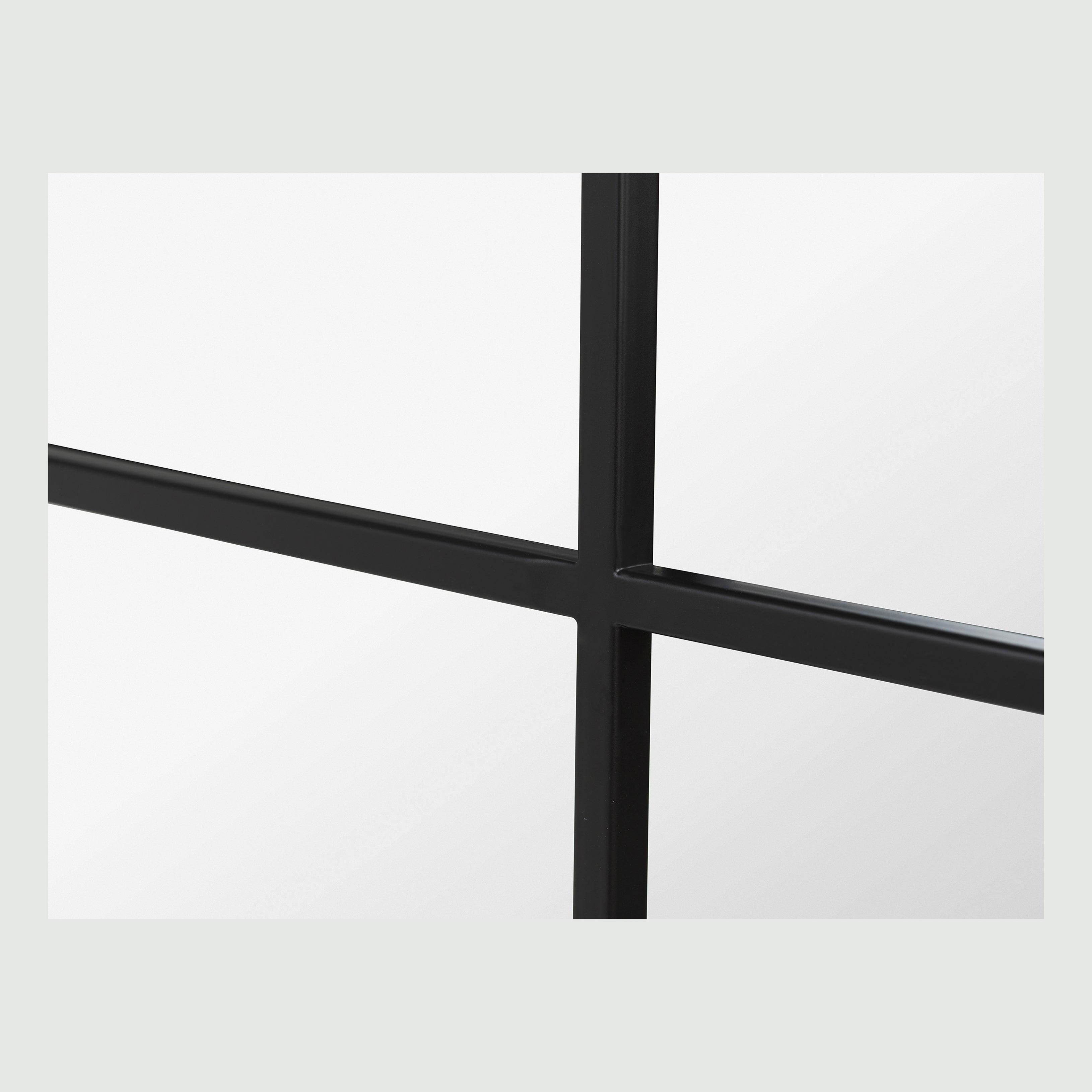 Grid mirror No.2 | Sort spejl med jernramme 200x100 cm - Blossholm