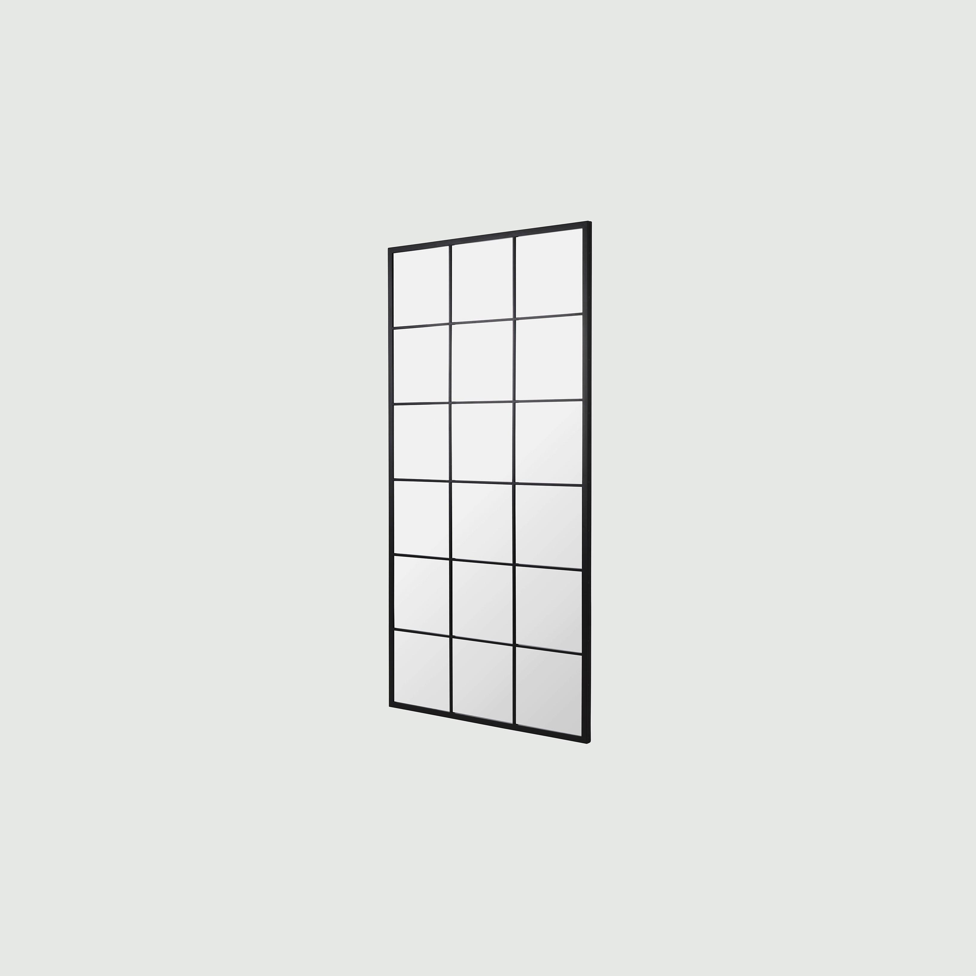 Grid mirror No.3 set fra siden | Spejl med sort ramme