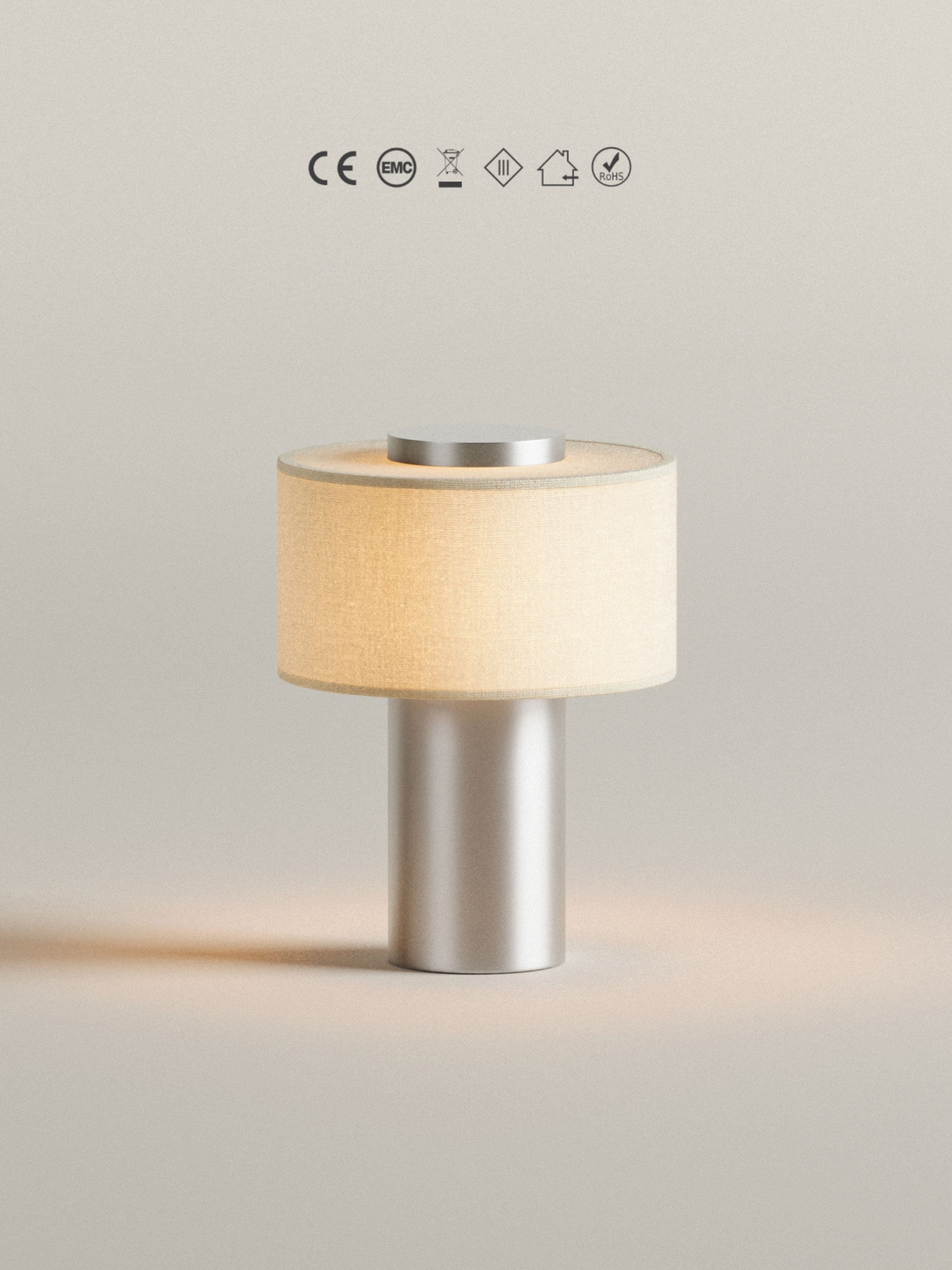 Auríe Portable Lamp | Aluminium & Hør | 25 cm