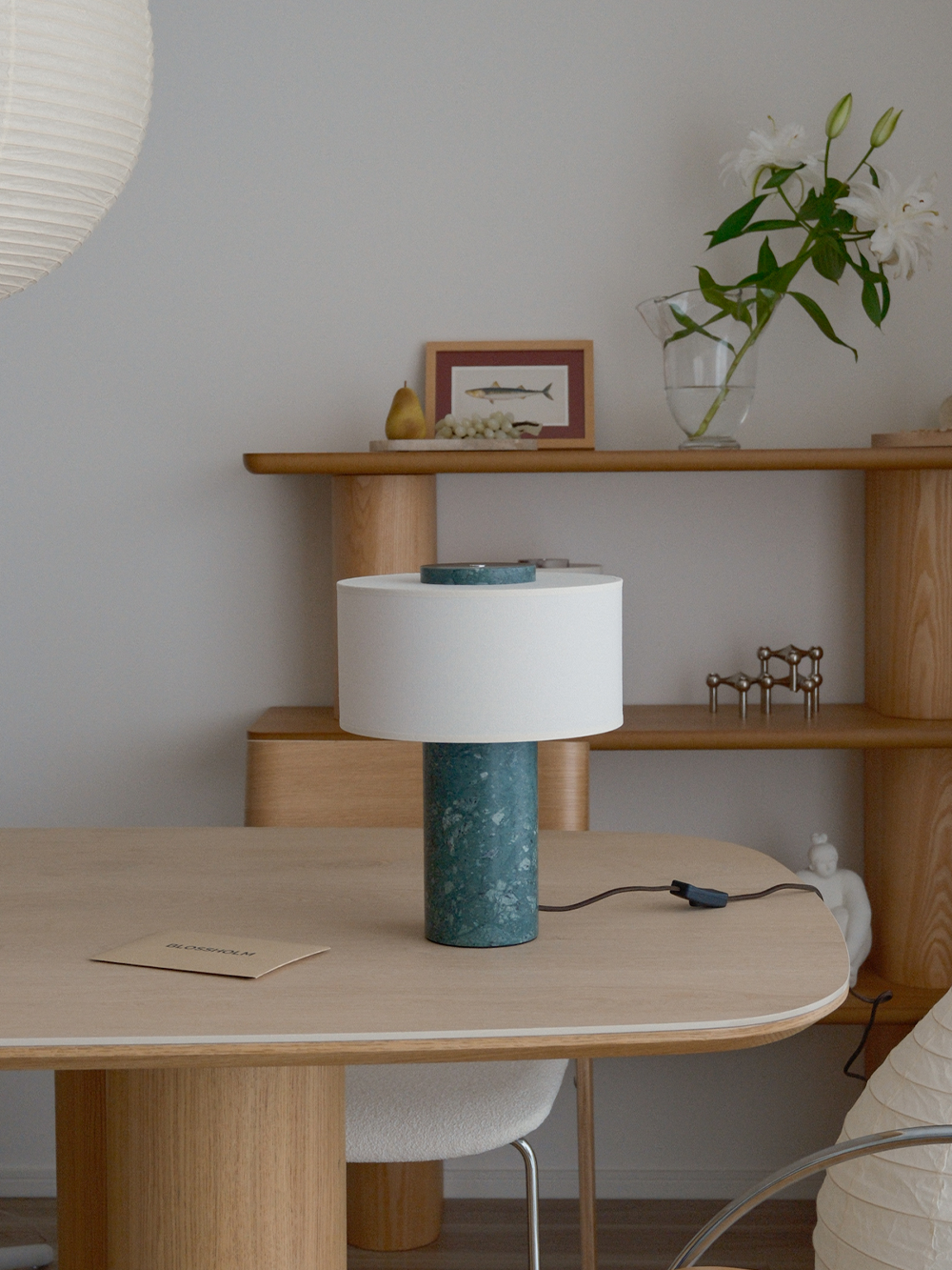 Auríe Large Lamp | Verde Guatemala & Hør | 35 cm