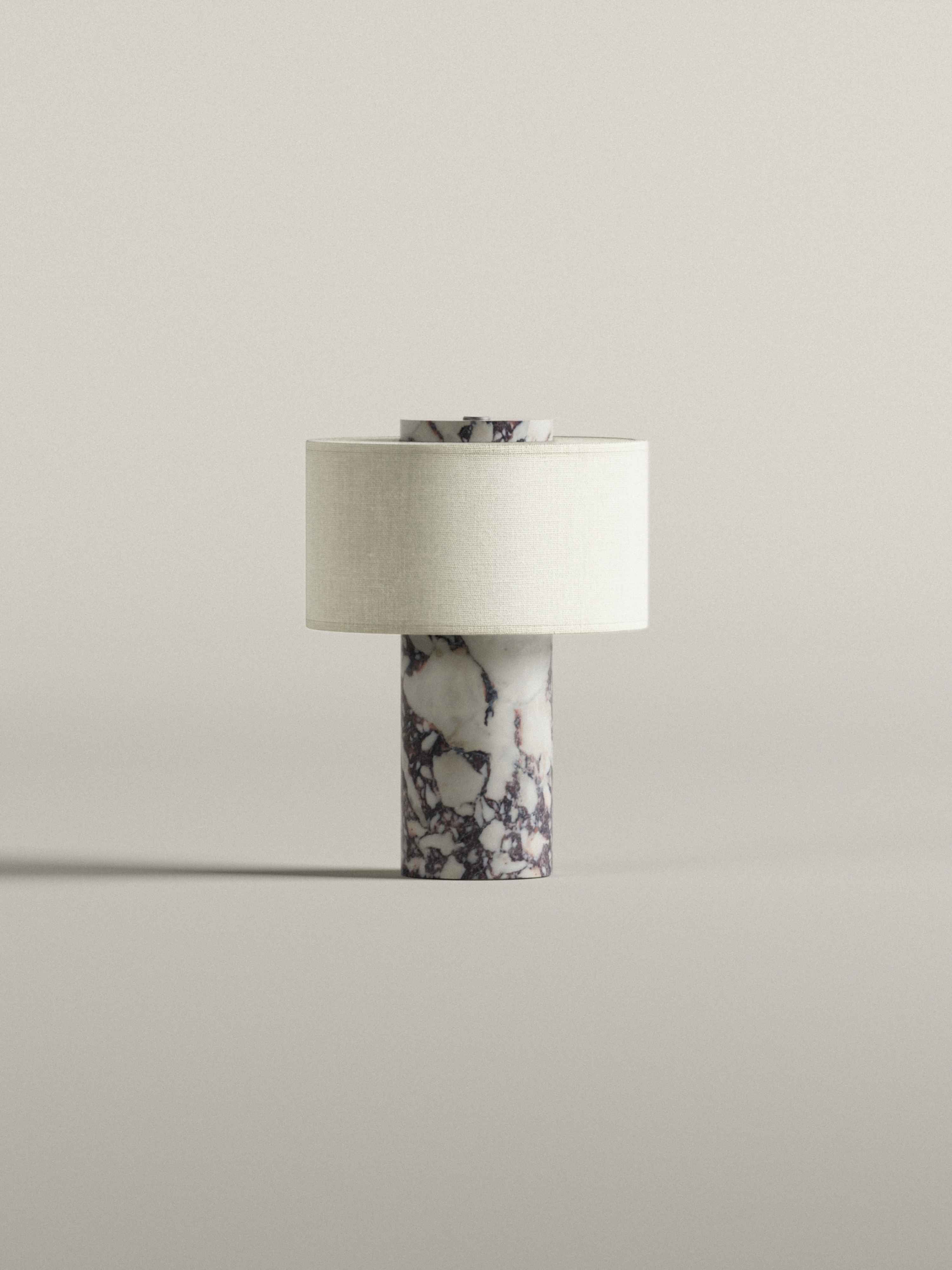 Auríe Portable Lamp | Calacatta Viola Marmor & Hør | 25 cm