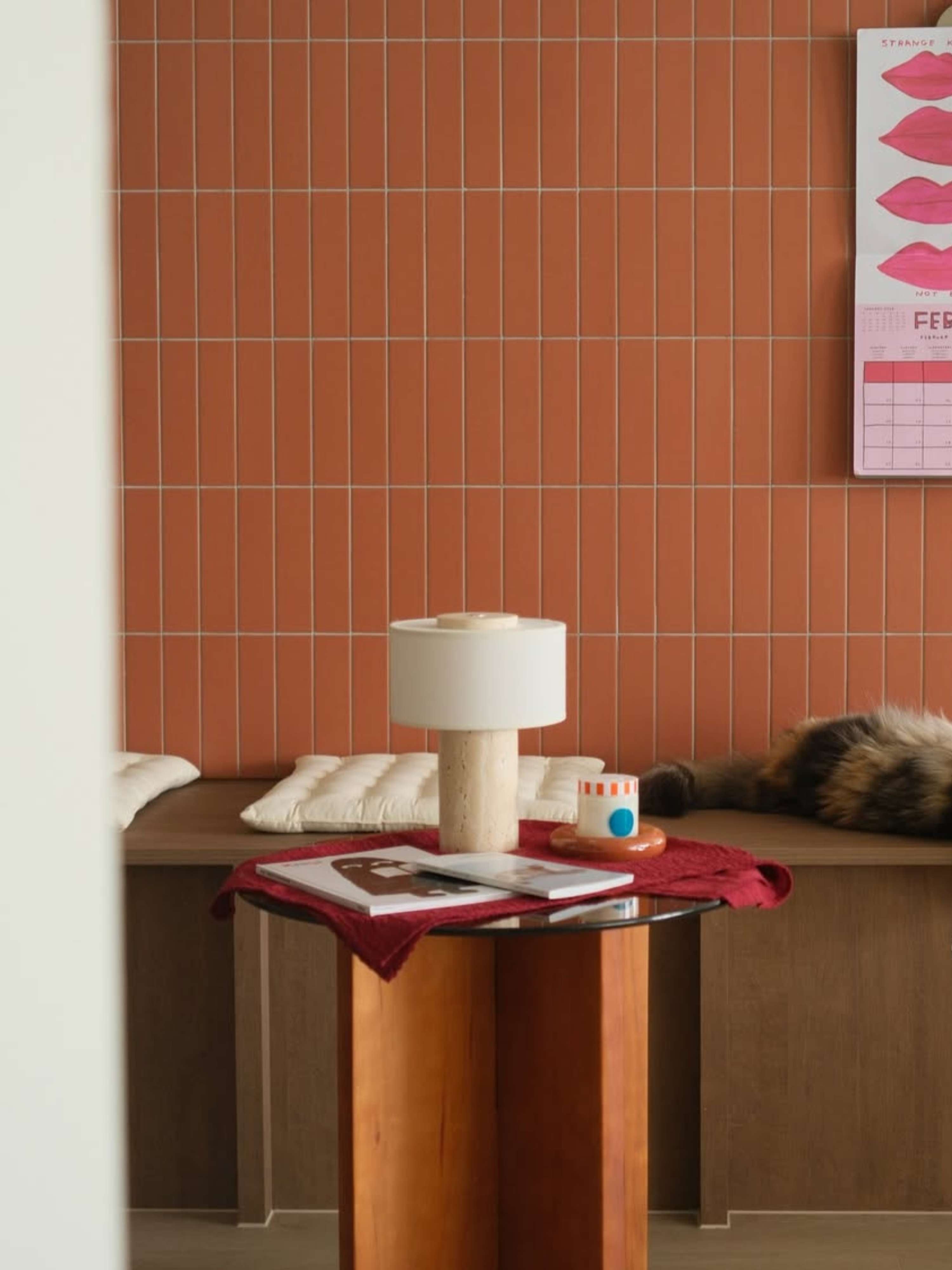Auríe Portable Lamp | Travertin & Hør | 25 cm