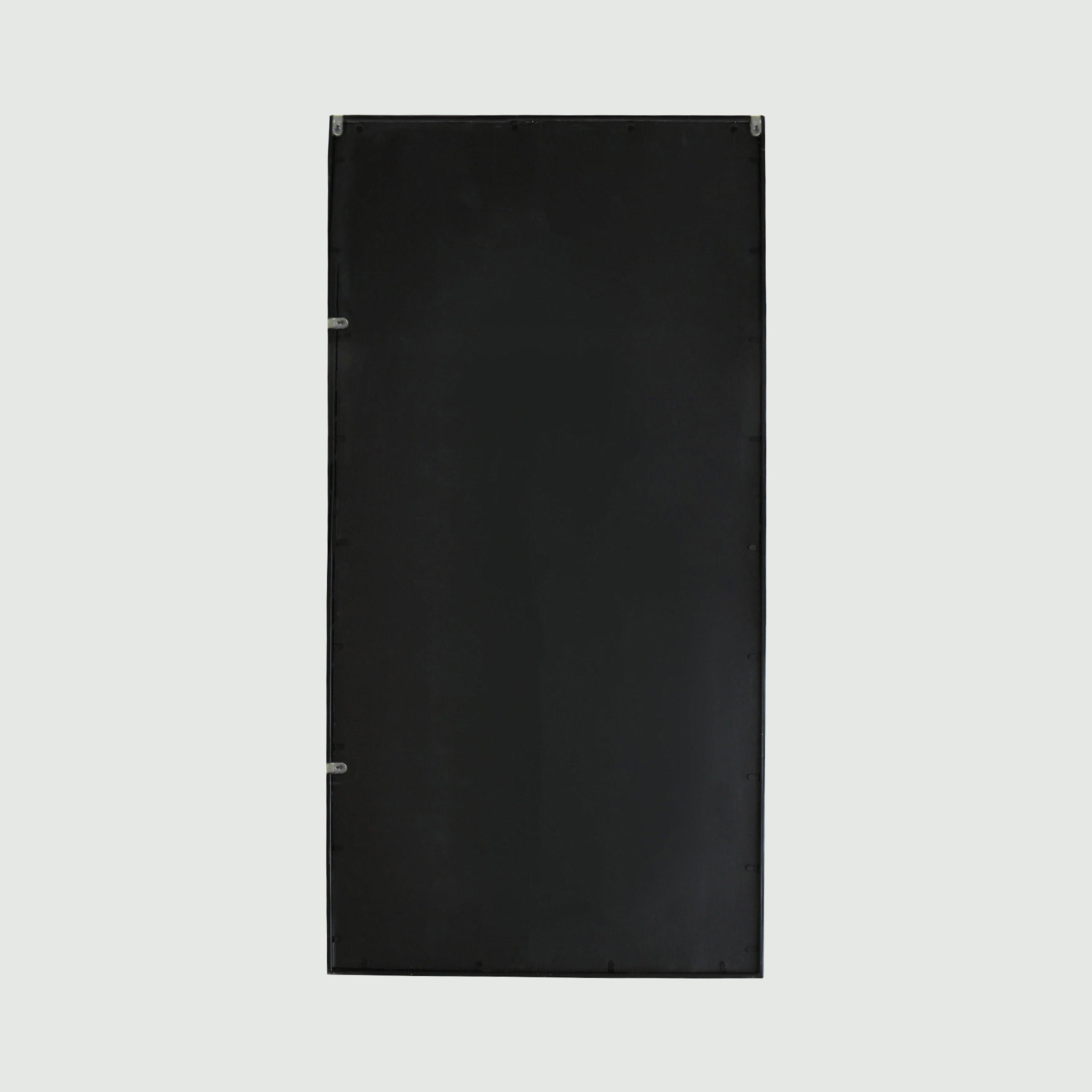 Bagsiden af Grid mirror No.1 | Stort vægspejl med sort ramme 220x110 cm