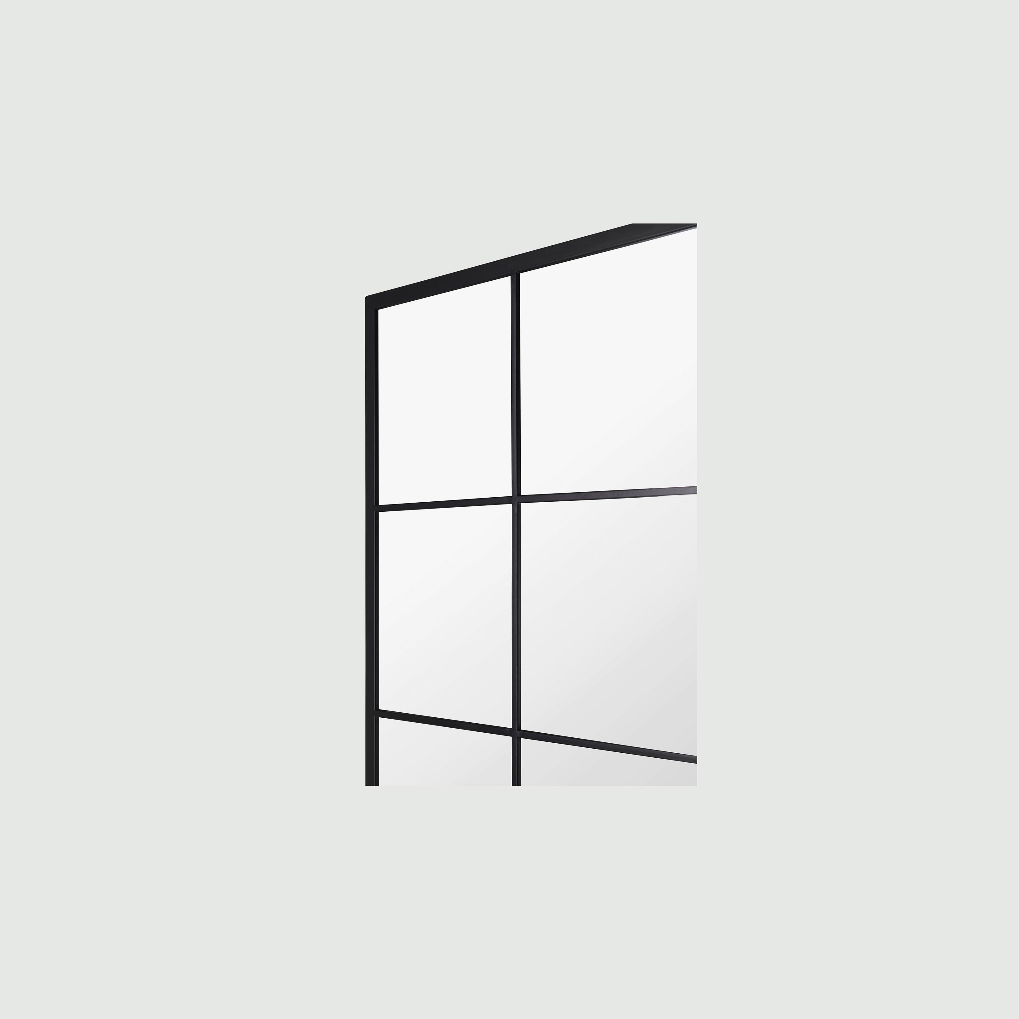 Grid mirror No.3 | Spejl med sort ramme 180x90 cm - Blossholm